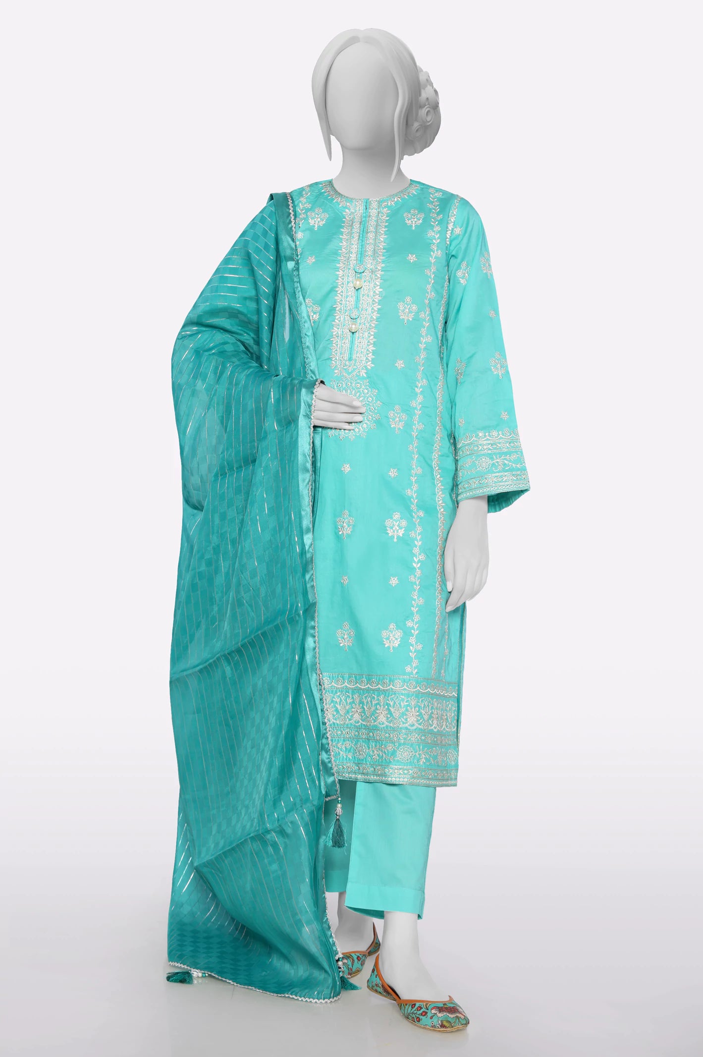 Green Lace Dupatta