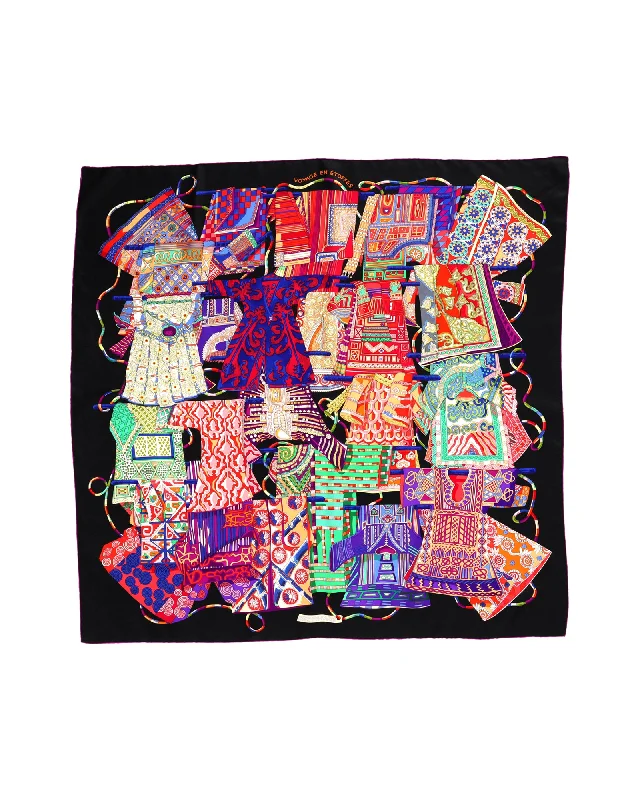 Hermès Voyage en Étoffes Scarf in Multicolor Silk