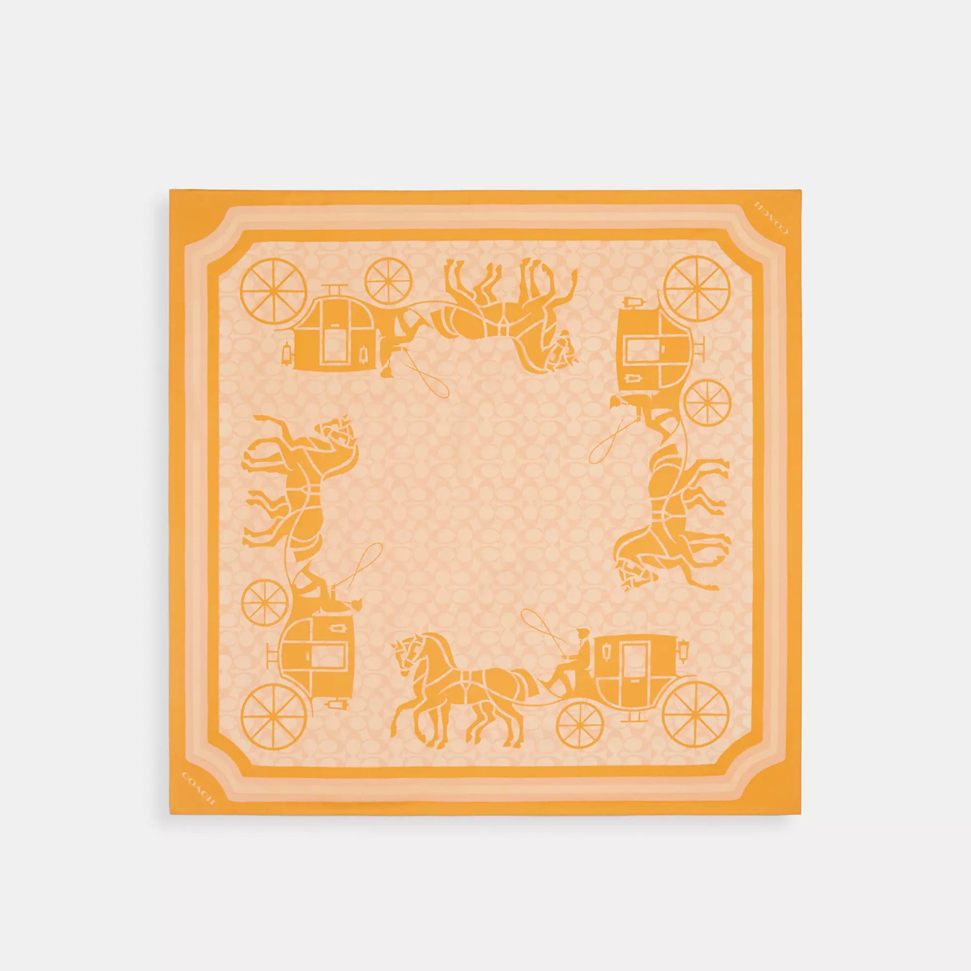 Coach Outlet Signature Horse And Carriage Silk Square Scarf