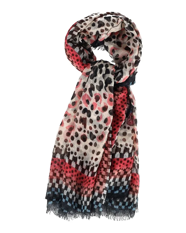 Temperley London Butterfly Spotted Scarf in Multicolor Silk