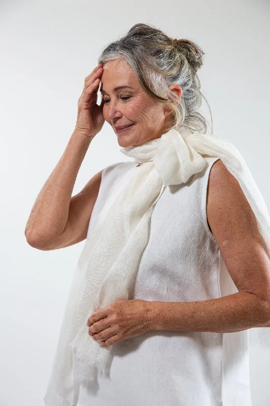 Linen Gauze Scarf | Marshmallow