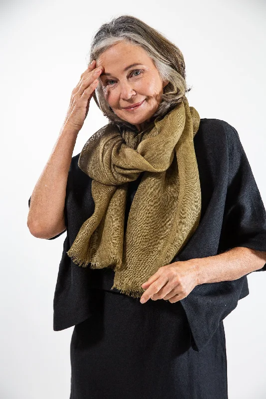 Linen Gauze Scarf | Dried Herb