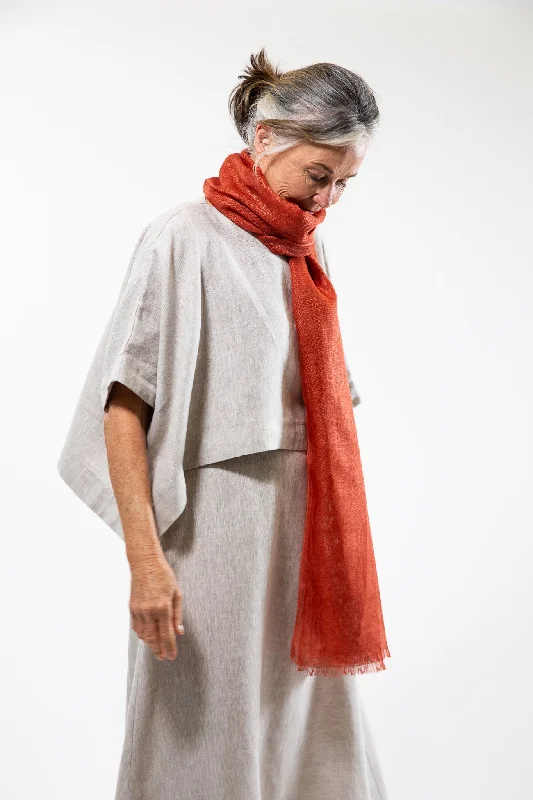 Linen Gauze Scarf | Rust