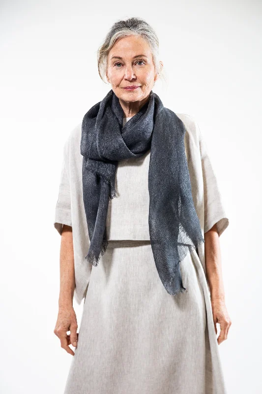 Linen Gauze Scarf | Faded Ink