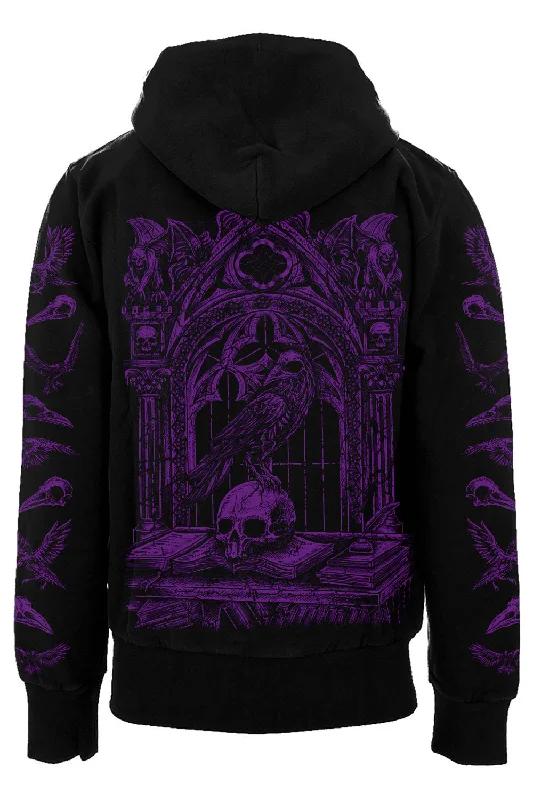 Quoth the Raven Hoodie [PURPLE] [Zipper or Pullover]