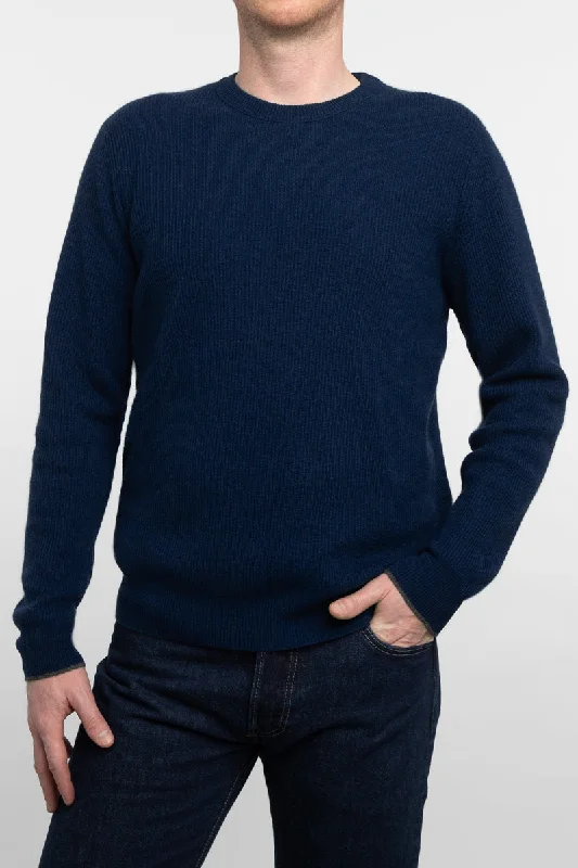 Kinross Cashmere Rib Tipped Crew