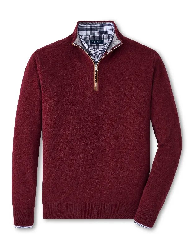 Peter Millar Artisan Crafted Cashmere Flex Quarter-Zip in Vermouth