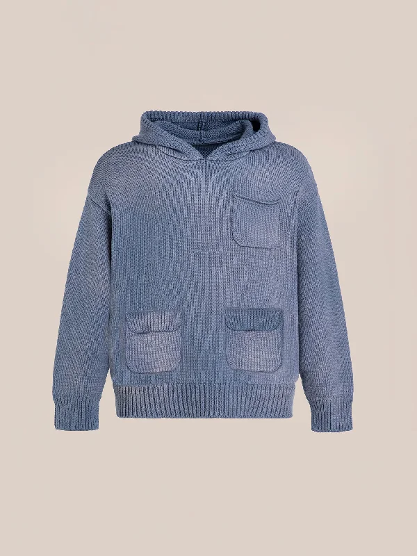 Faded Knit Pocket Hoodie