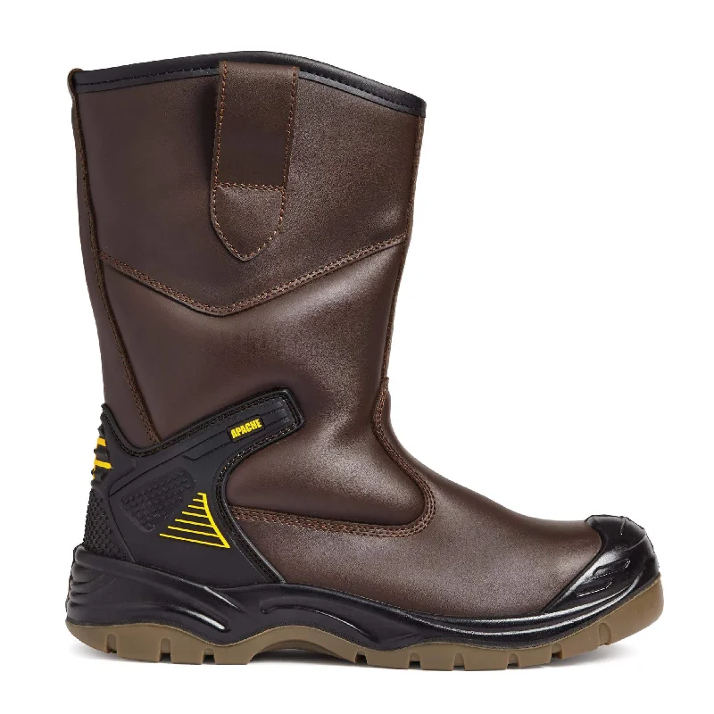 Apache AP305 Brown Waterproof Safety Rigger Boots