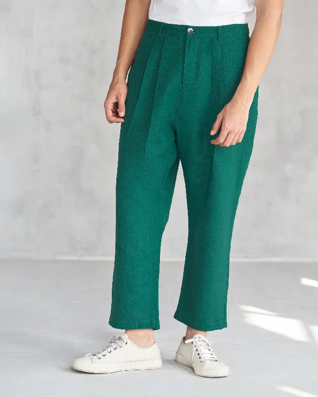 Easy Fit Slouchy Pants - Green