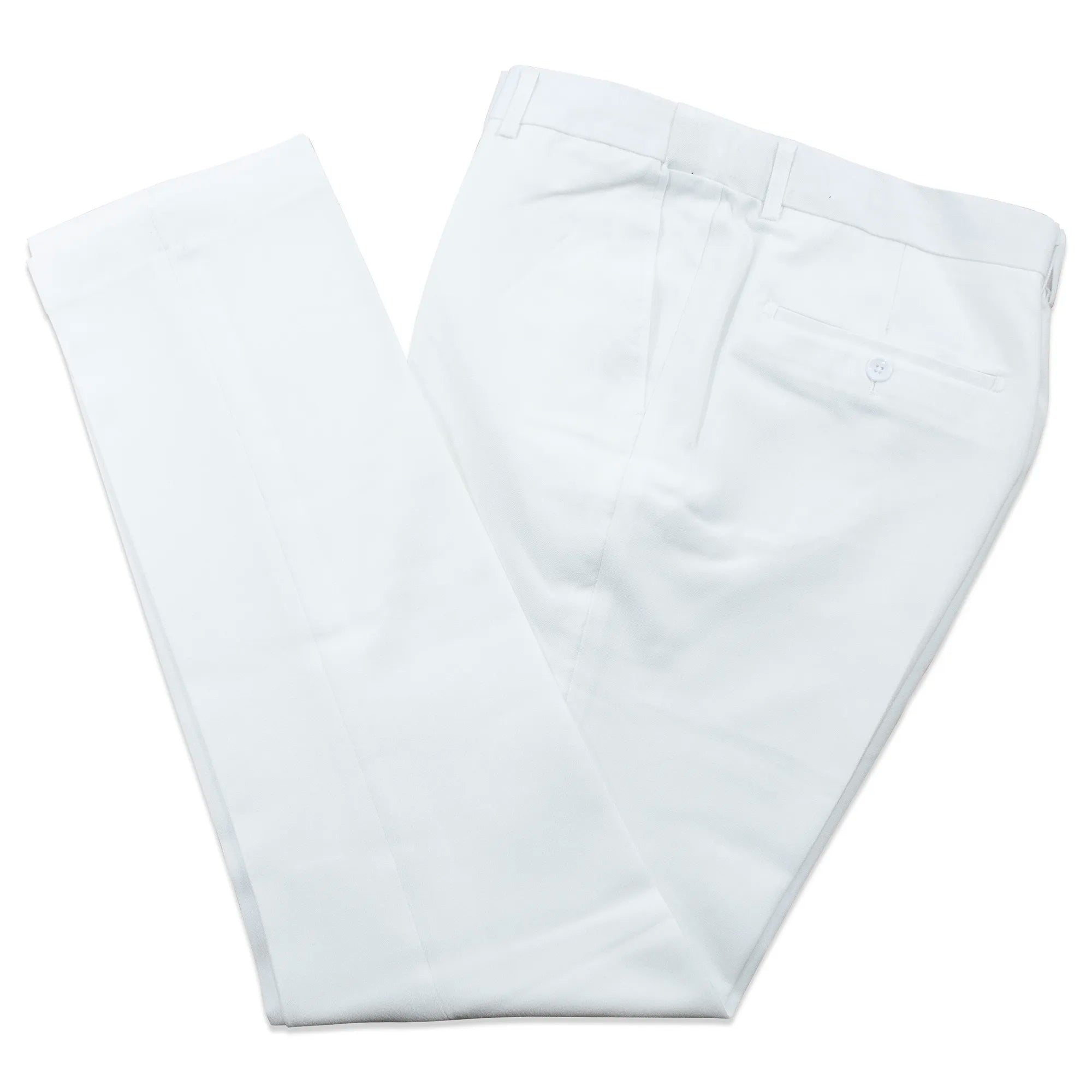 Solid White Slim-Fit Pants