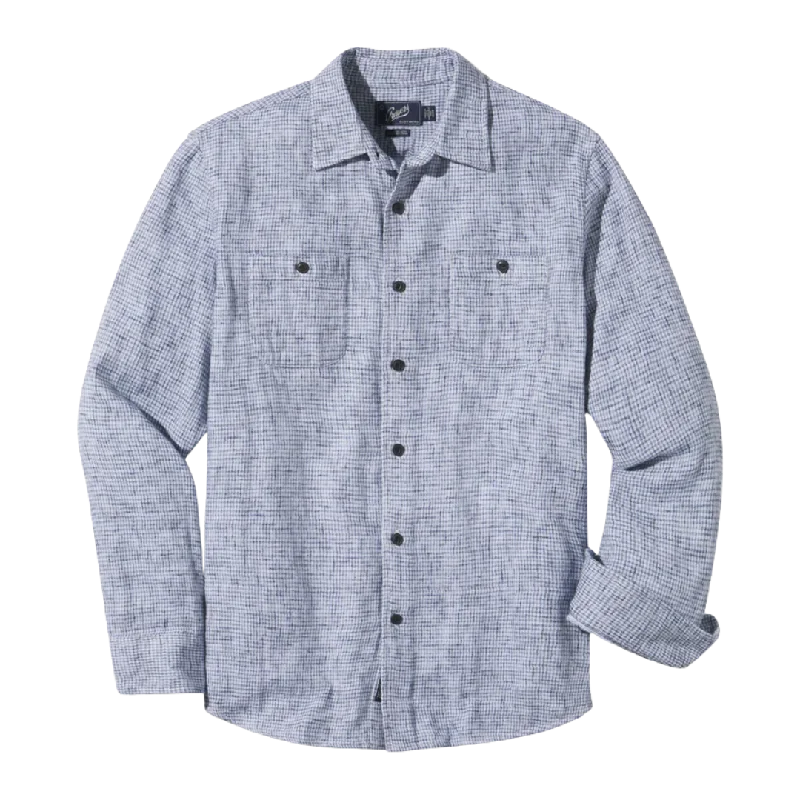 Houndstooth Double Cloth Workshirt - Cream Navy