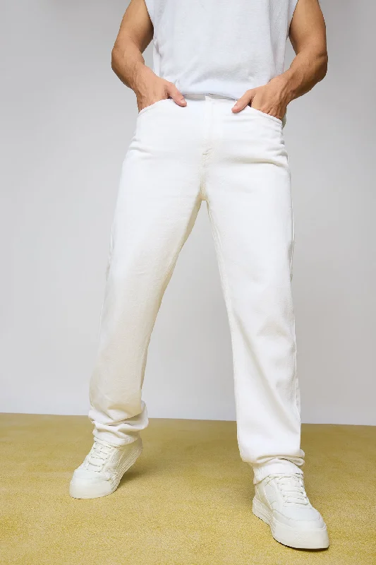 Urban White Men's Tapered Jeans