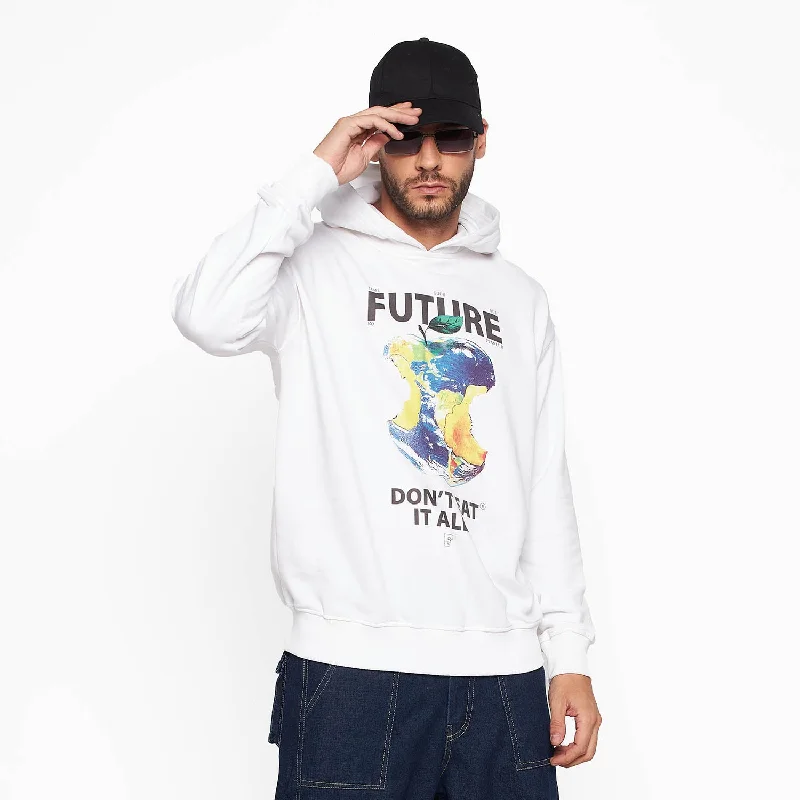 Future Graphic Oversized Hooded Sweatshirt