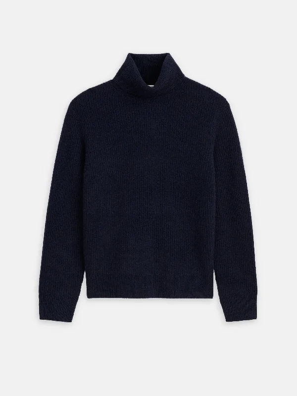 Judd Ribbed Turtleneck in Washed Cashmere