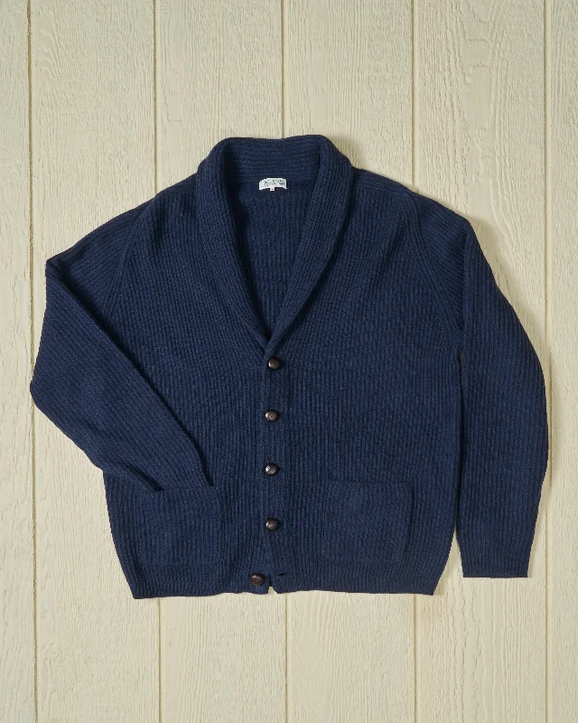 Chatham Shawl Collar Cardigan in Navy