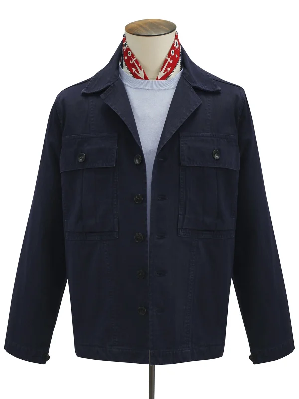 Fortela Indigo Herringbone Overshirt