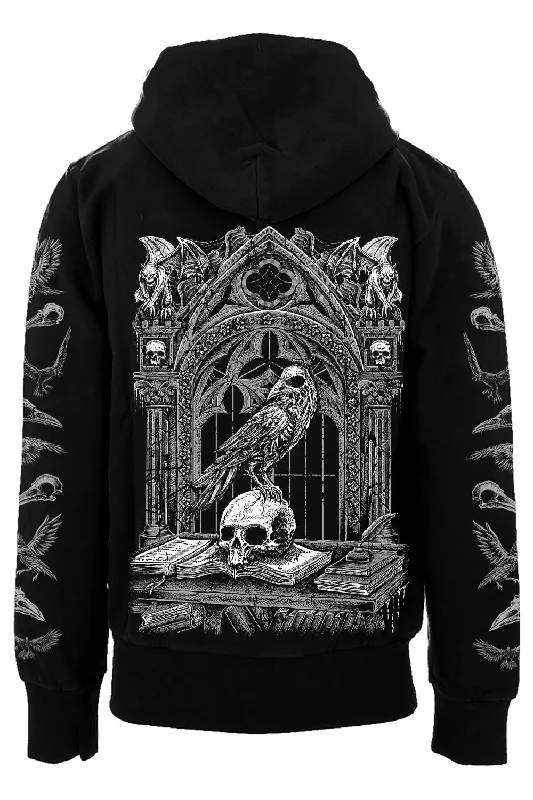 Quoth the Raven Hoodie [GRAY] [Zipper or Pullover]