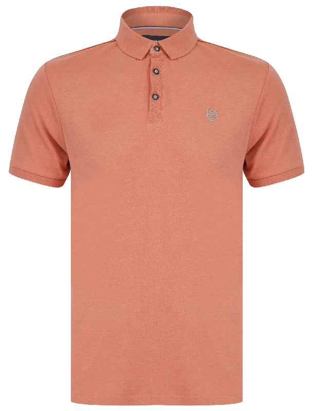 Trebeck 2 Cotton Rich Woven Polo Shirt in Terra Cotta - Kensington Eastside