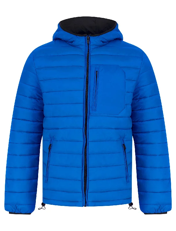 Samoset Quilted Puffer Jacket with Hood in French Blue - Tokyo Laundry