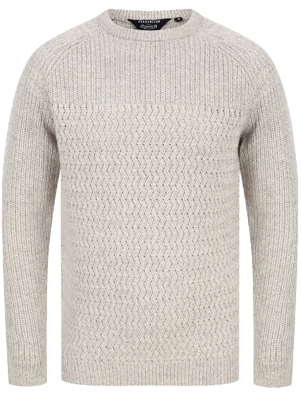 Nutini Crew Neck Soft Knitted Jumper in Grey Twist - Kensington Eastside