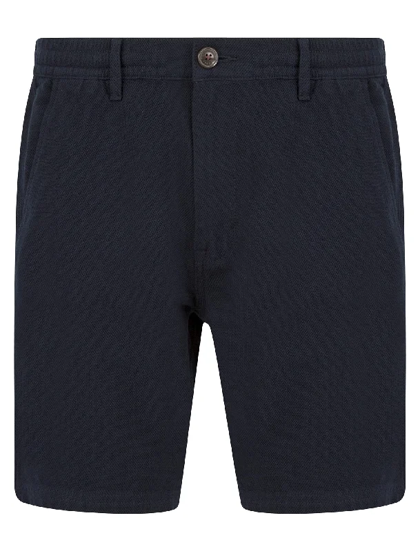 Possidi Cape Dobby Cotton Elastic Waist Chino Shorts in Sky Captain Navy - Tokyo Laundry