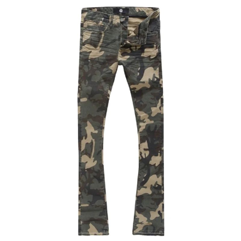 JORDAN CRAIG CAMO STACKED JEANS - WOODLAND