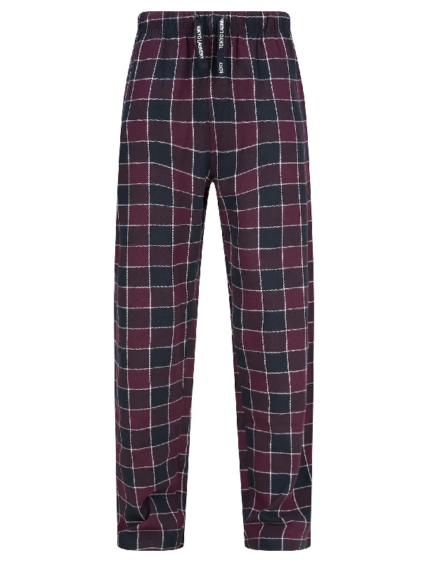 Tayos Brushed Flannel Checked Lounge Pants in Potent Purple - Tokyo Laundry