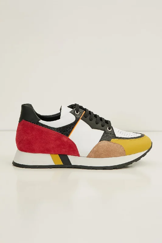 Multi Paneled Sneakers - Red