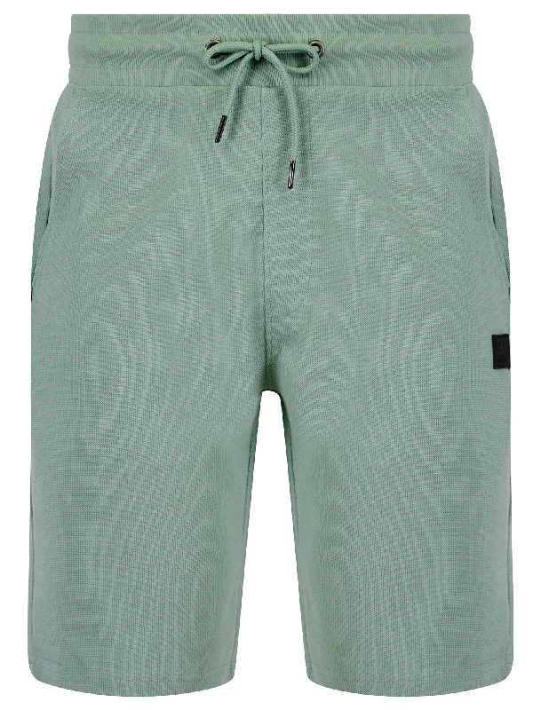 Tarot Motif Brushback Fleece Jogger Shorts in Arona Blue - Tokyo Laundry