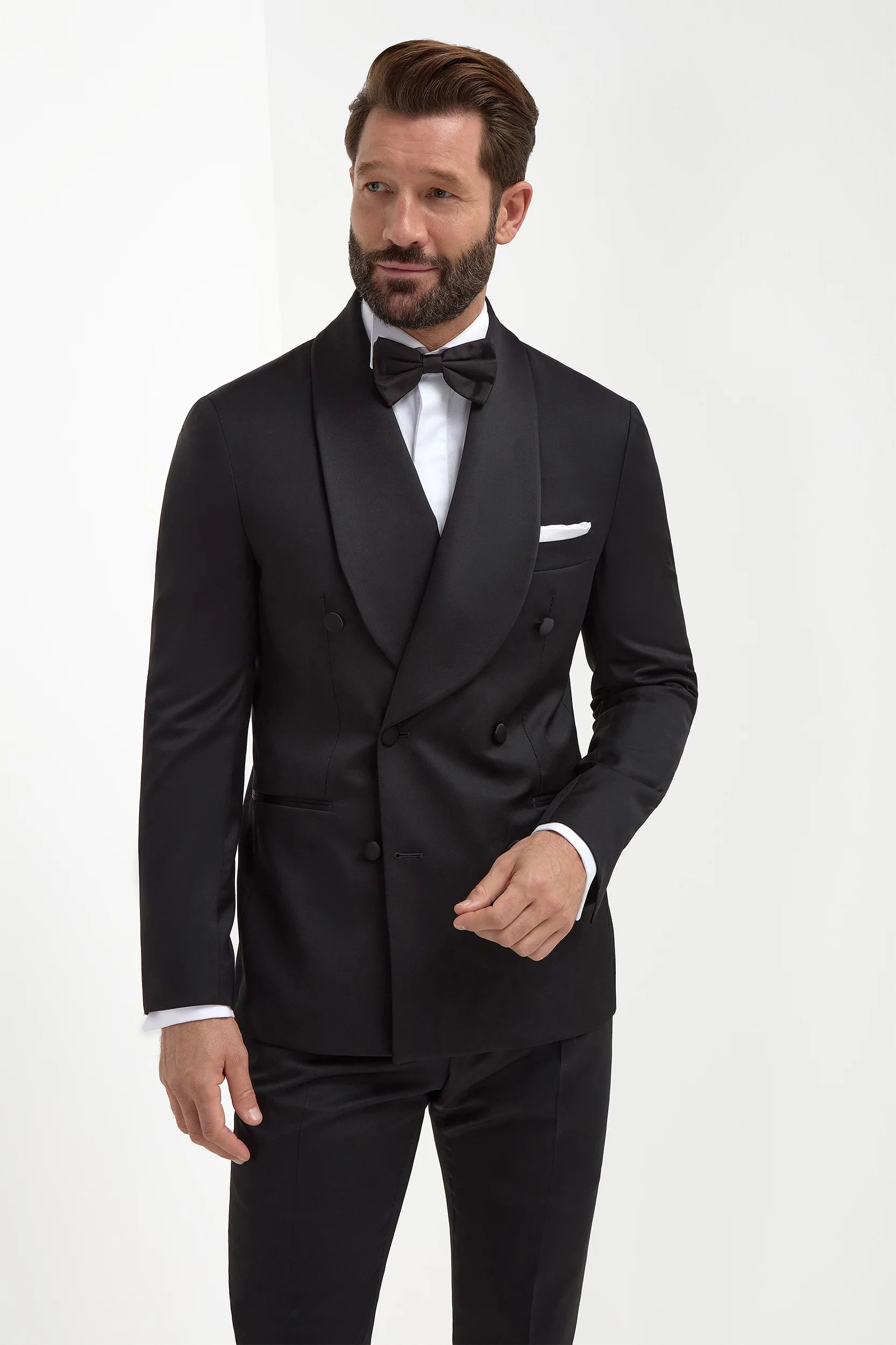 Black double breasted tuxedo jacket - Made in Italy