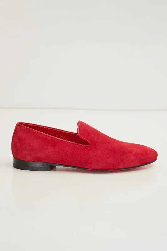 The Formal Leather Loafer - Red Suede