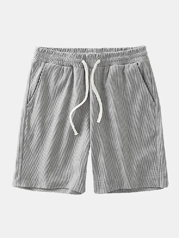 Drawstring Crosscut Corduroy Shorts