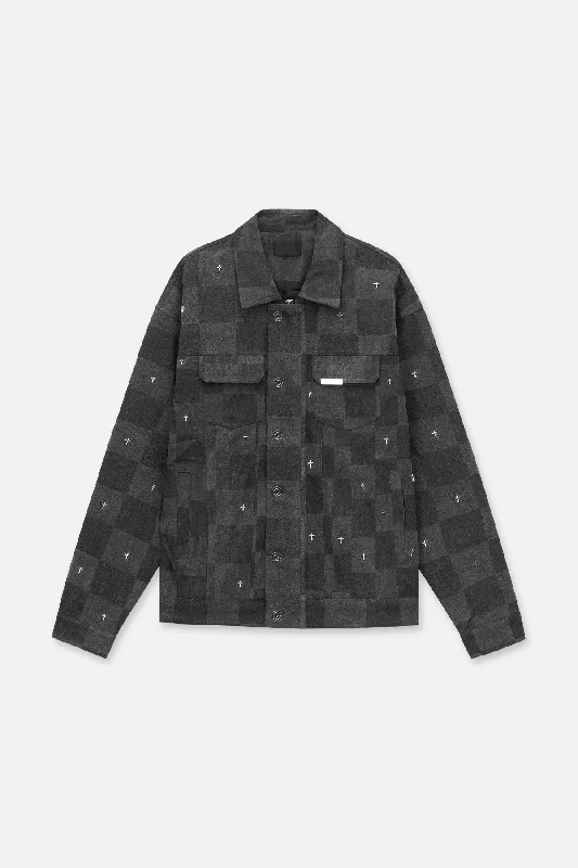 DANNY JEAN JACKET | GREY CROSS CHECKER