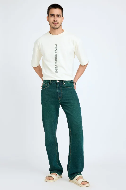 Men's Green Regular Jeans