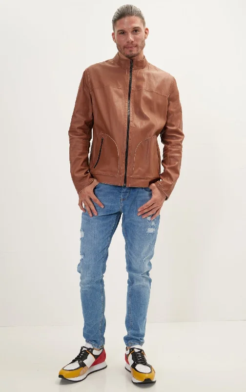 Suede To Genuine Reversible Leather Jacket - Brown