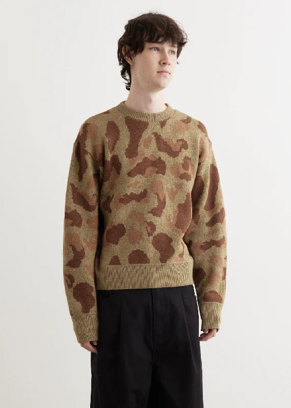 5G Camo Knit Vintage Crew Sweater