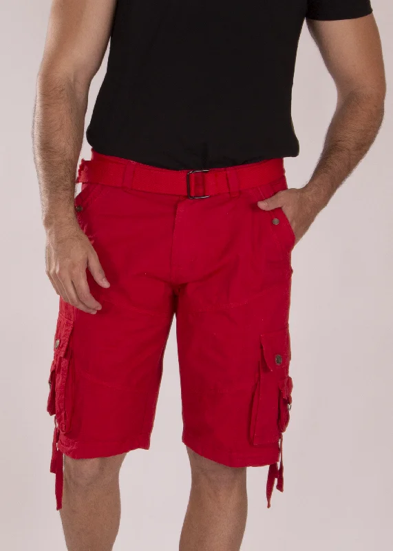 The Classic Cargo Shorts Solid Red