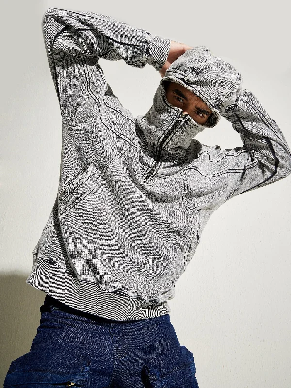 Acid Washed Baggy Smugglers Hooded Sweatshirt