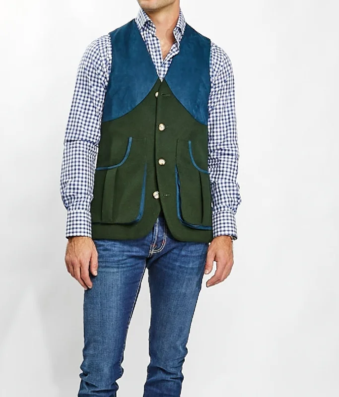 Harkey Field Vest in Green/Blue