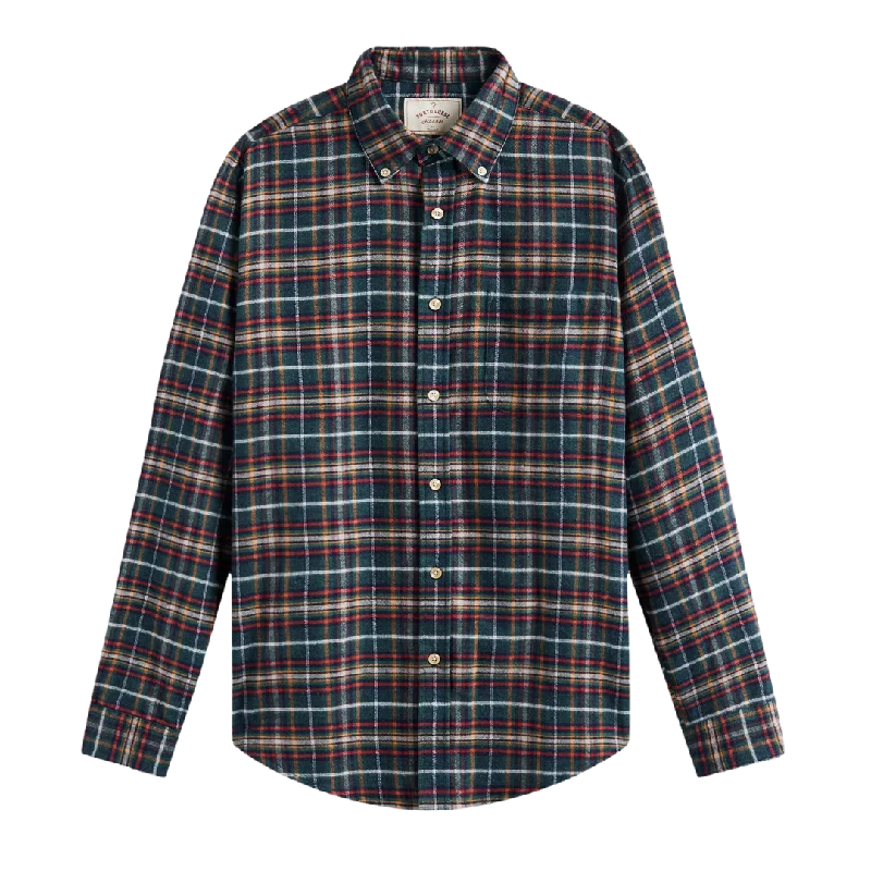 Forest Train Flannel Shirt - Forest Plaid