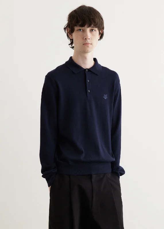 Bold Fox Head Patch Polo Jumper