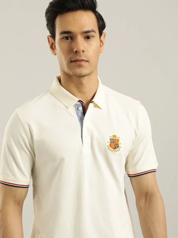 Men Solid Polo T-Shirt