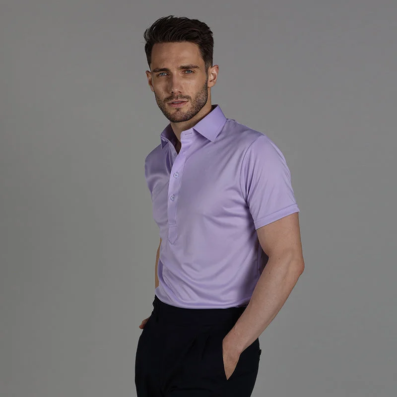 Semi-Spread Collar Polo Lavender