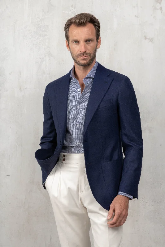 Blue jacket in wool and cashmere - Made in Italy