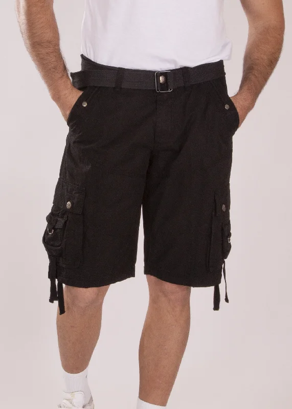 The Classic Cargo Shorts Solid Black