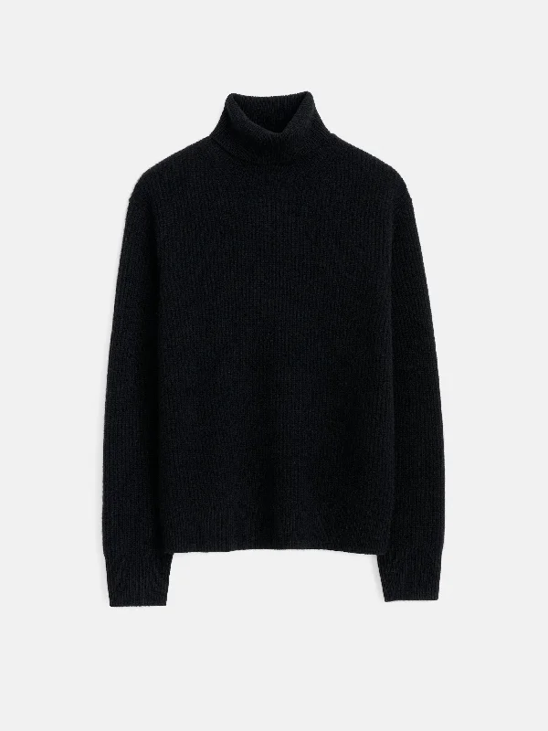 Judd Ribbed Turtleneck in Washed Cashmere