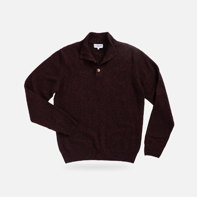 The Dark Burgundy Brewer Mock Neck Sweater