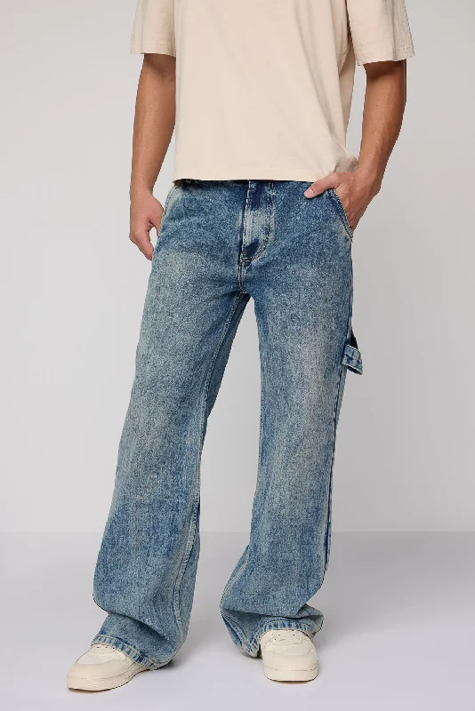 Nexus Blue Relaxed Men's Carpenter Jeans