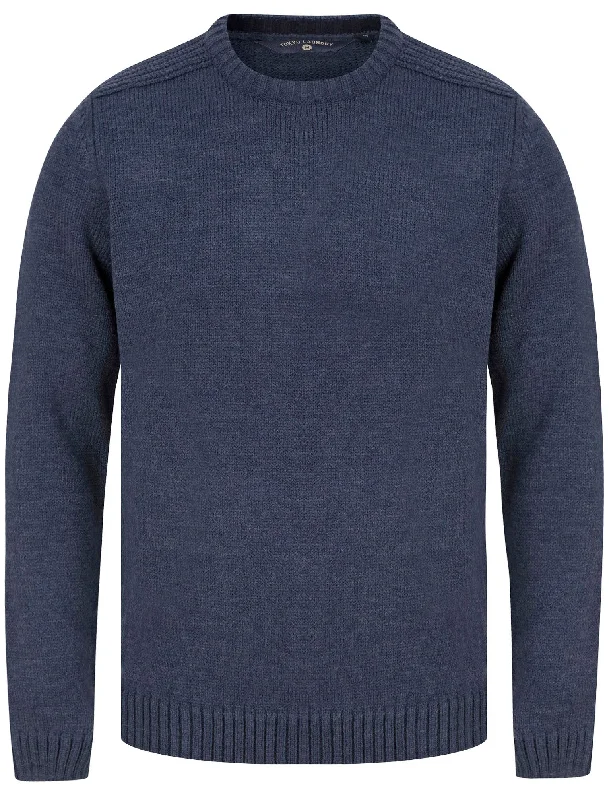 Dustin Knitted Crew Neck Jumper in Denim Marl - Tokyo Laundry